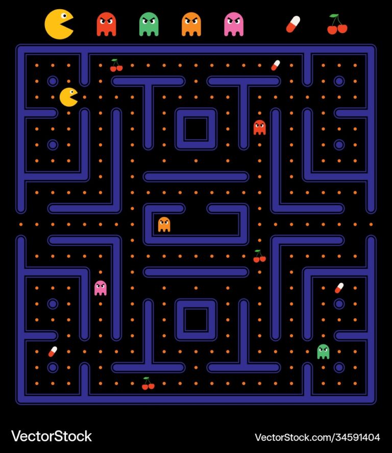 Pacman Maze Vector Images 76 