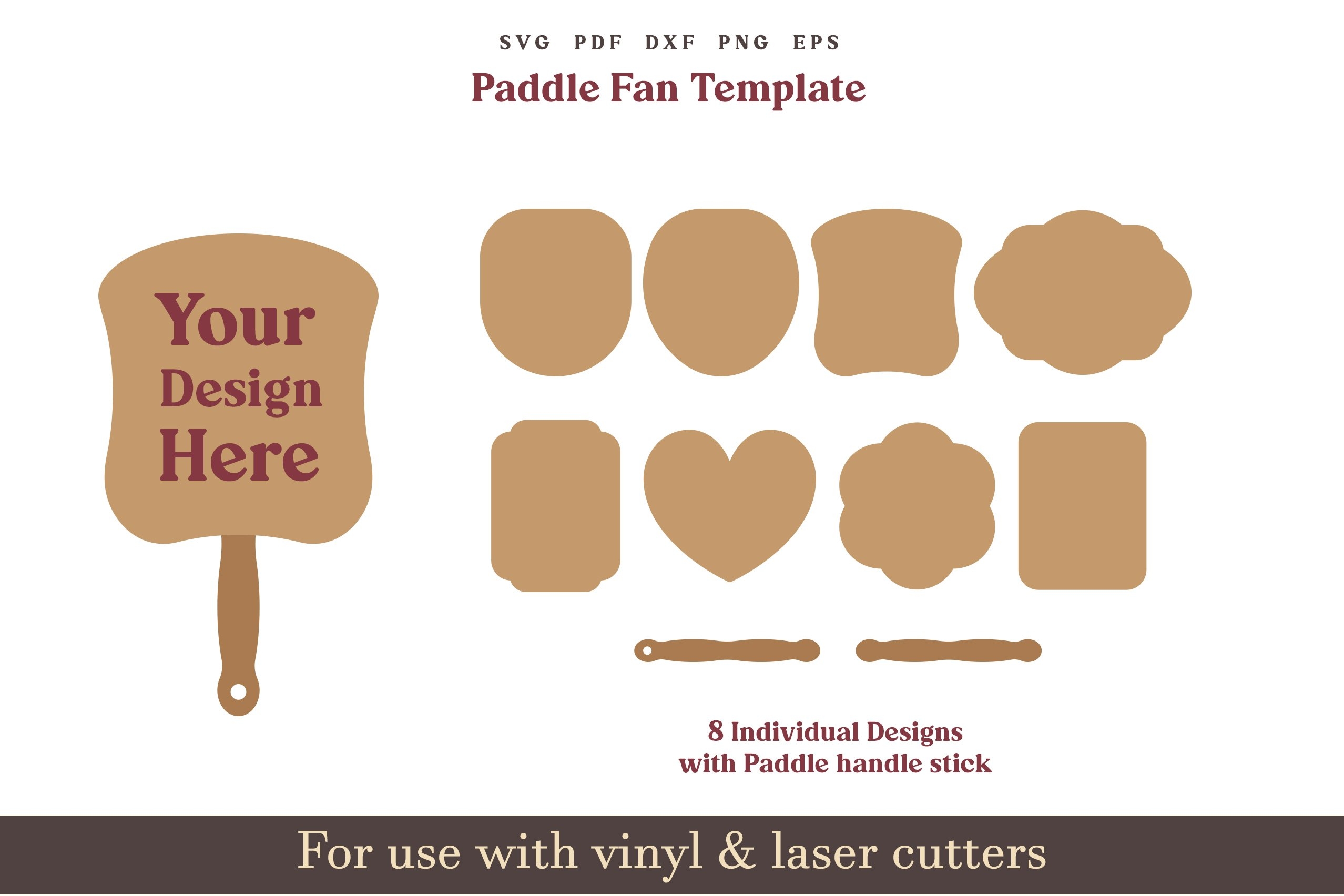 Paddle Fan Template SVG Wedding Church Graduation Svg File