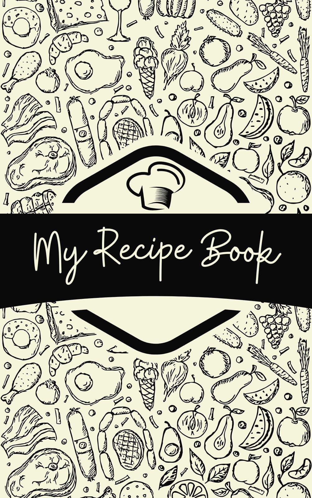 recipe book cover page printable