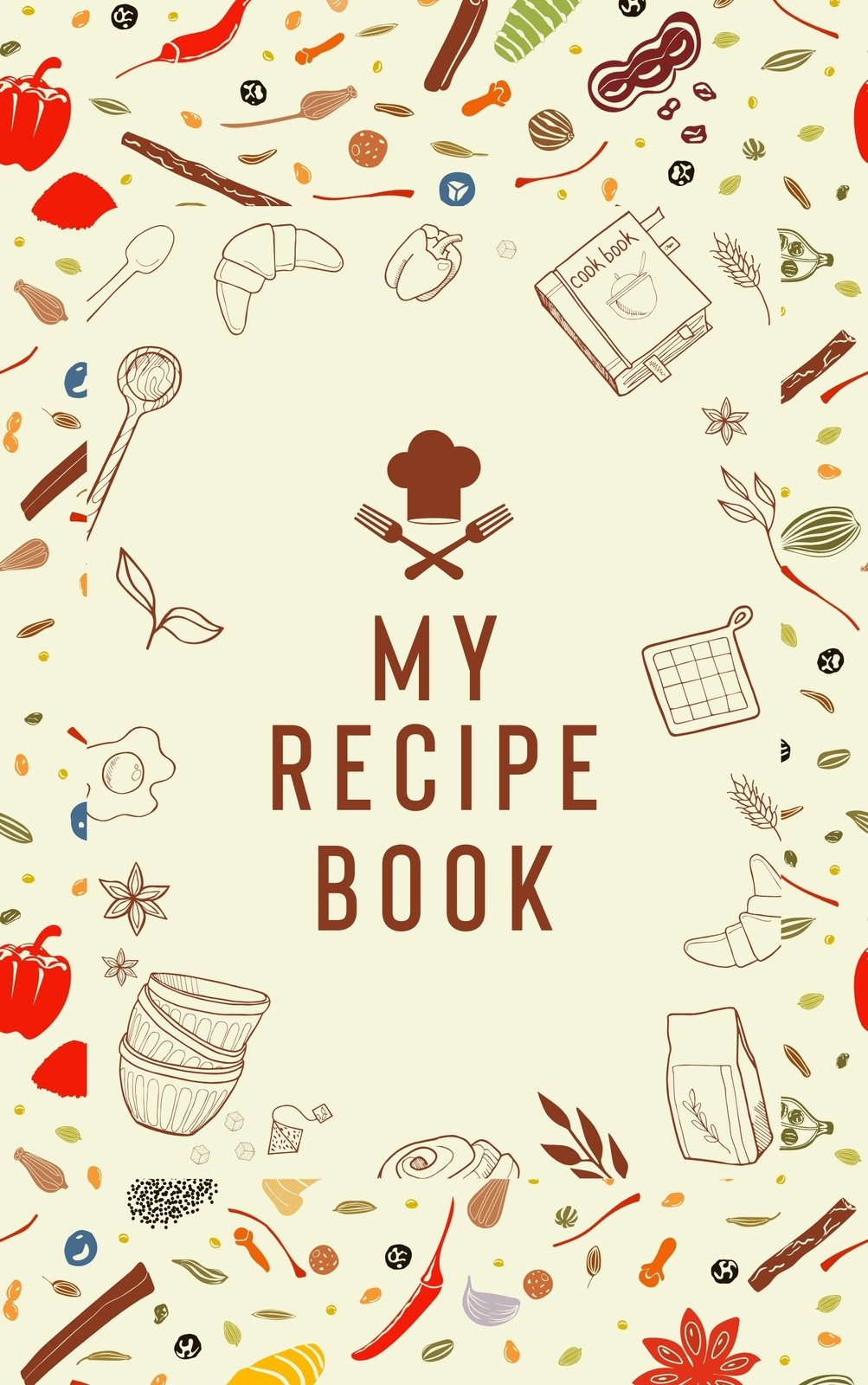 Page 2 Free Printable Customizable Recipe Book Cover Templates Canva