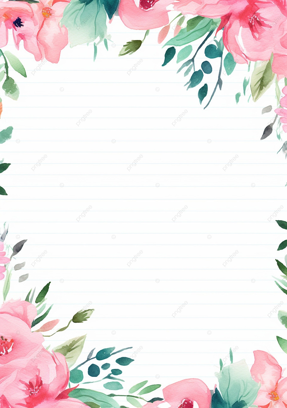 Page Template Printable Floral Background For Notes And Cards Worksheets Library