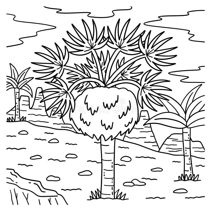 printable palm tree coloring page