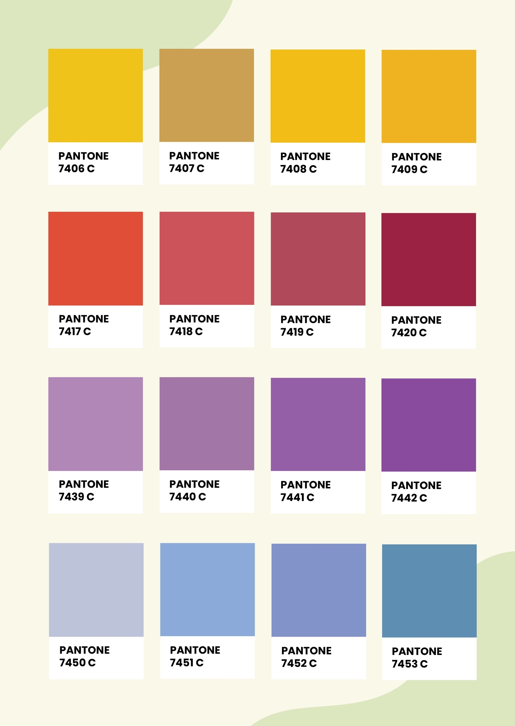 Pantone Coated Color Chart In Illustrator PDF Download 