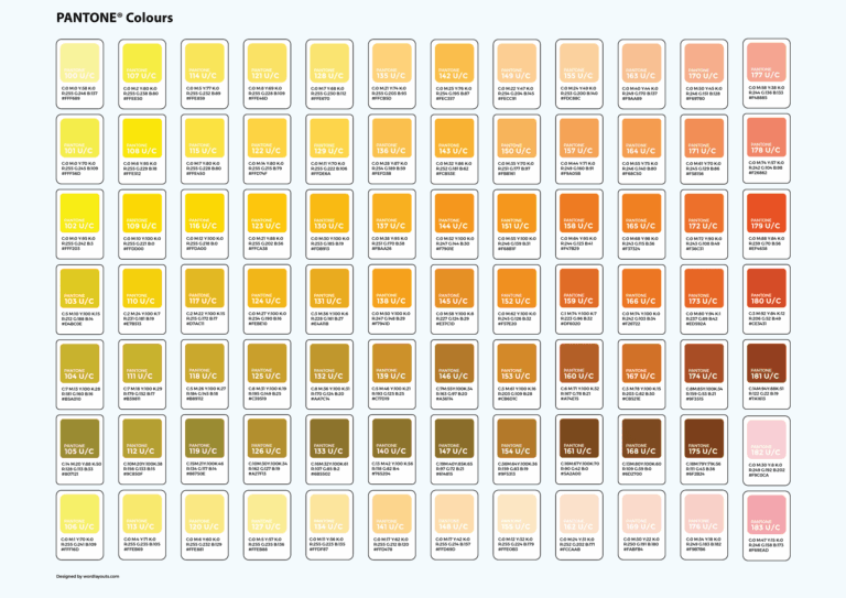 Pantone Color Chart With Codes PDF Illustrator WordLayouts