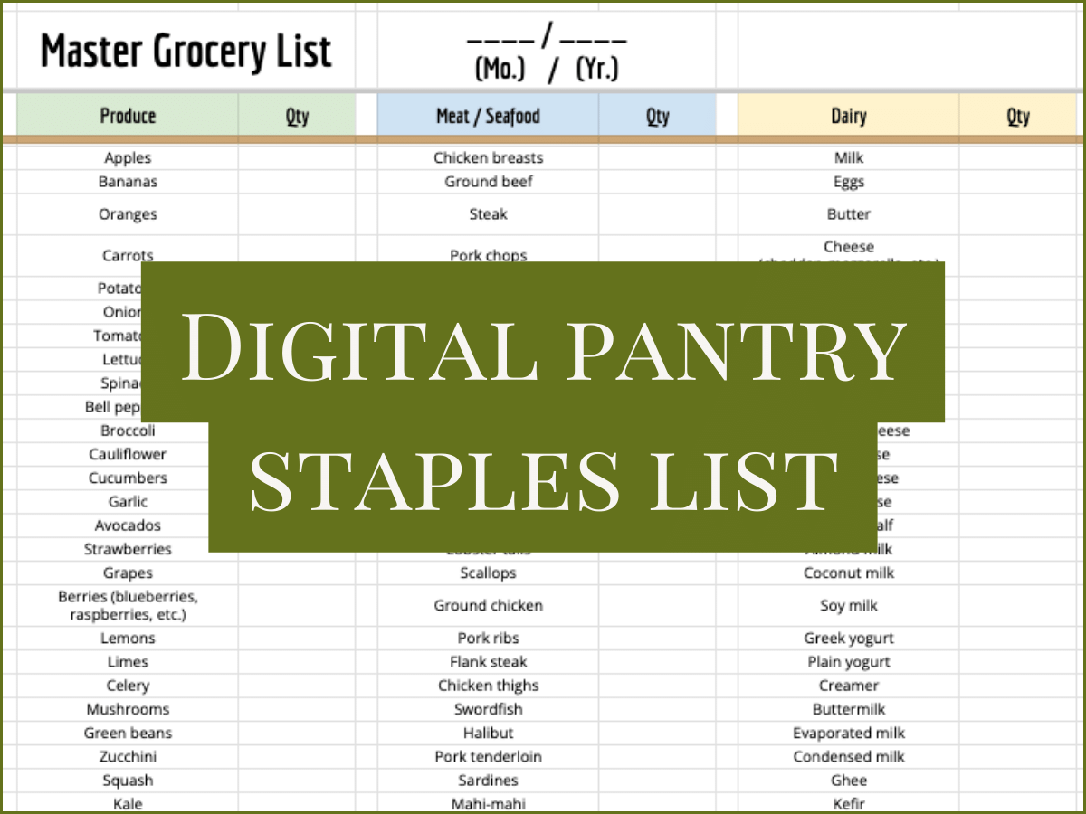 Pantry Staples List Printable The Ultimate FREE List Becoming 