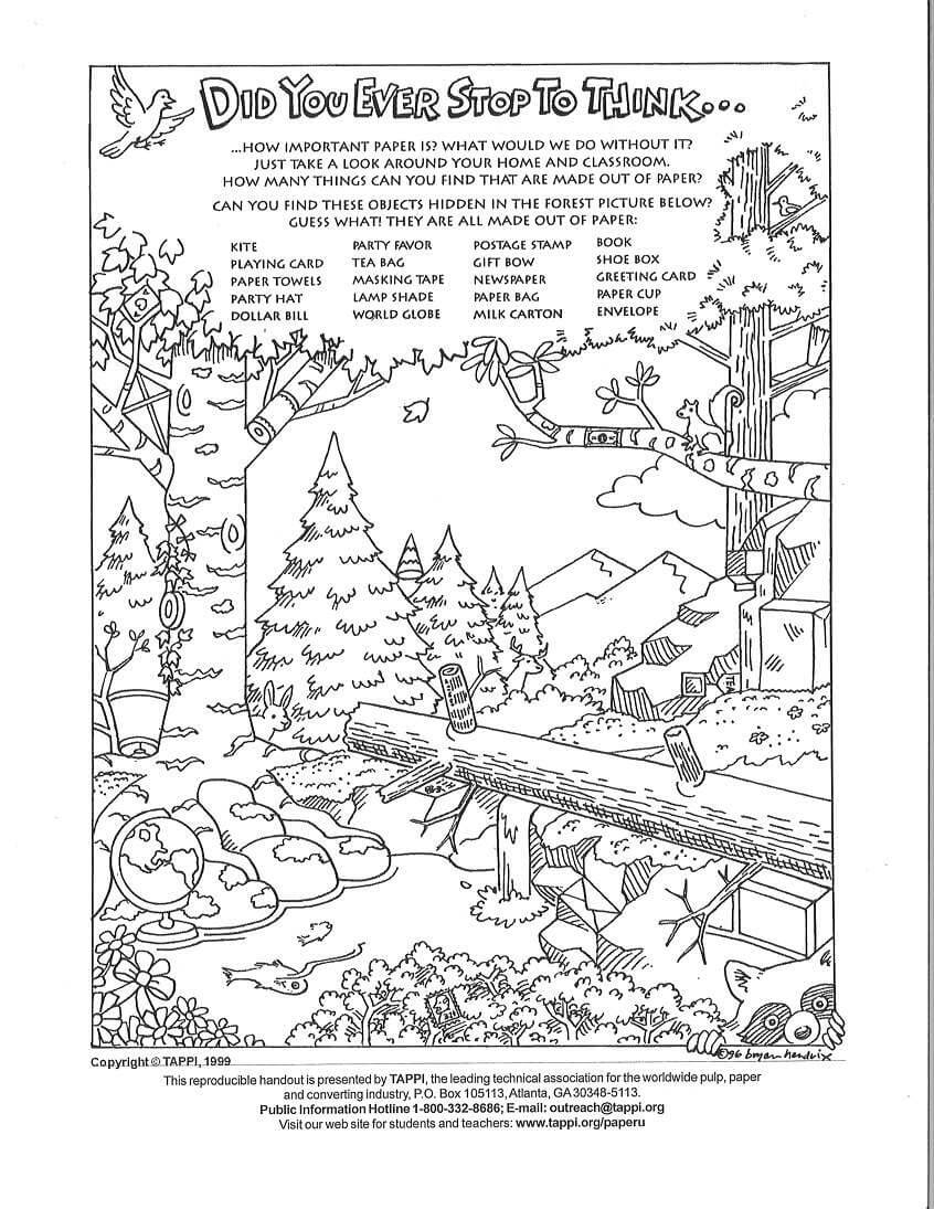 PAPER Hidden Objects Puzzles Idaho Forests Products Commission