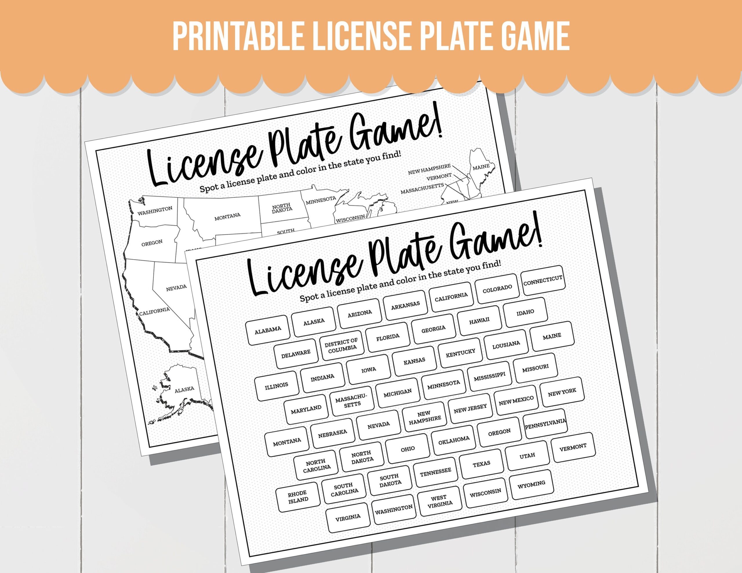 Paper License Plate Template Printable Etsy