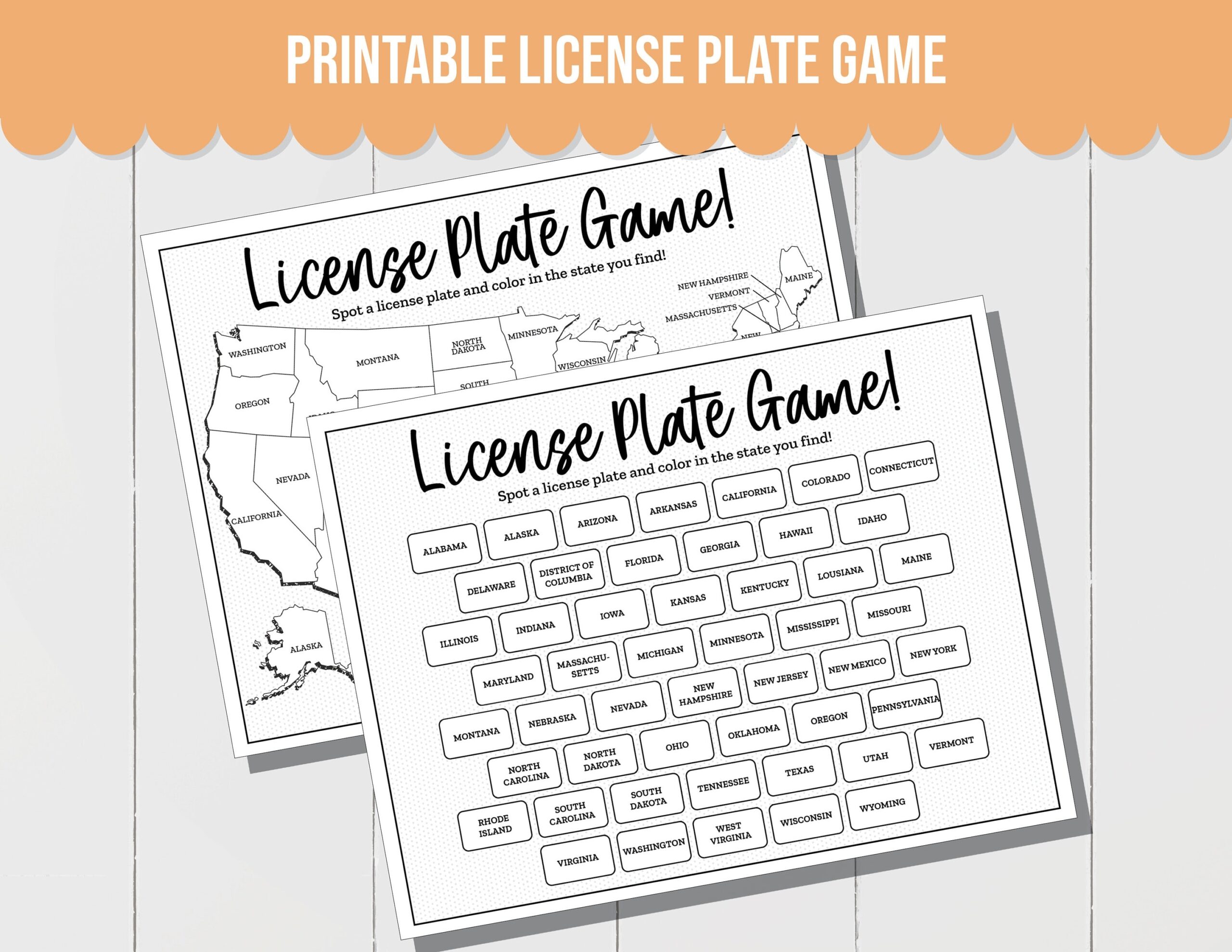Paper License Plate Template Printable Etsy Singapore