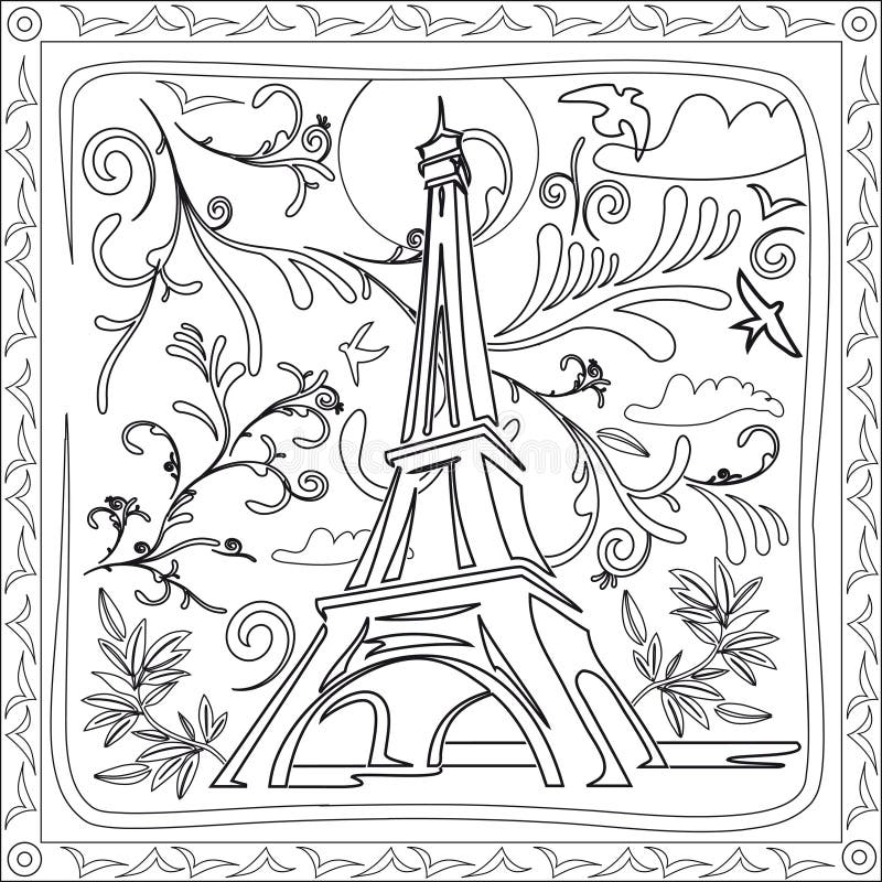 Paris Coloring Page Stock Illustrations 265 Paris Coloring Page 