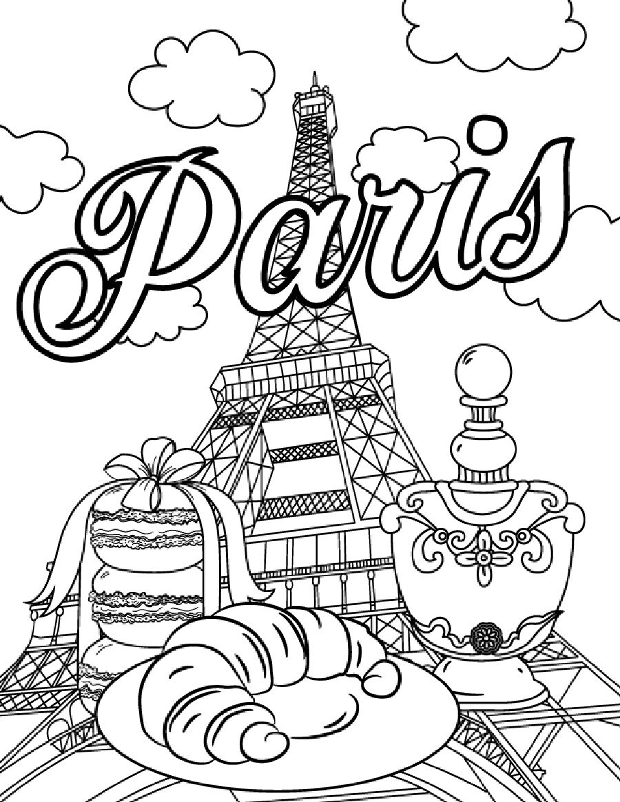 Paris Eiffel Tower Coloring Page Coloring Sheet By 