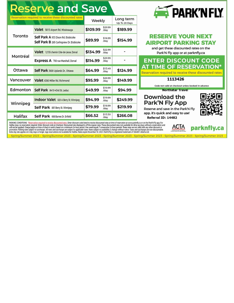 Park N Fly Discount Codes Northstar Travel U0026 Associates