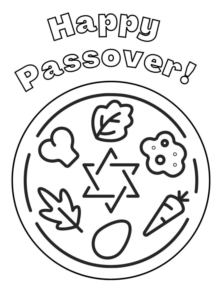 Passover Coloring Pages Passover Printables Jewish Coloring 