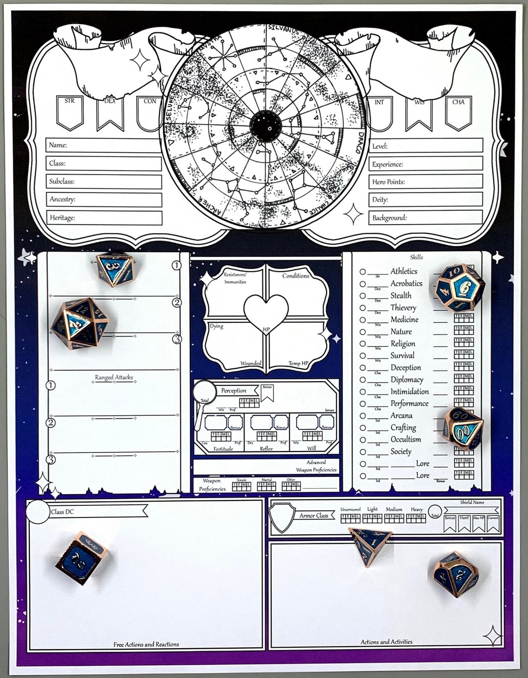 Pathfinder Pathfinder 2e Character Sheet Pathfinder Character Journal Pathfinder Fillable PDF TTRPG Stargazer Prestige Etsy Australia