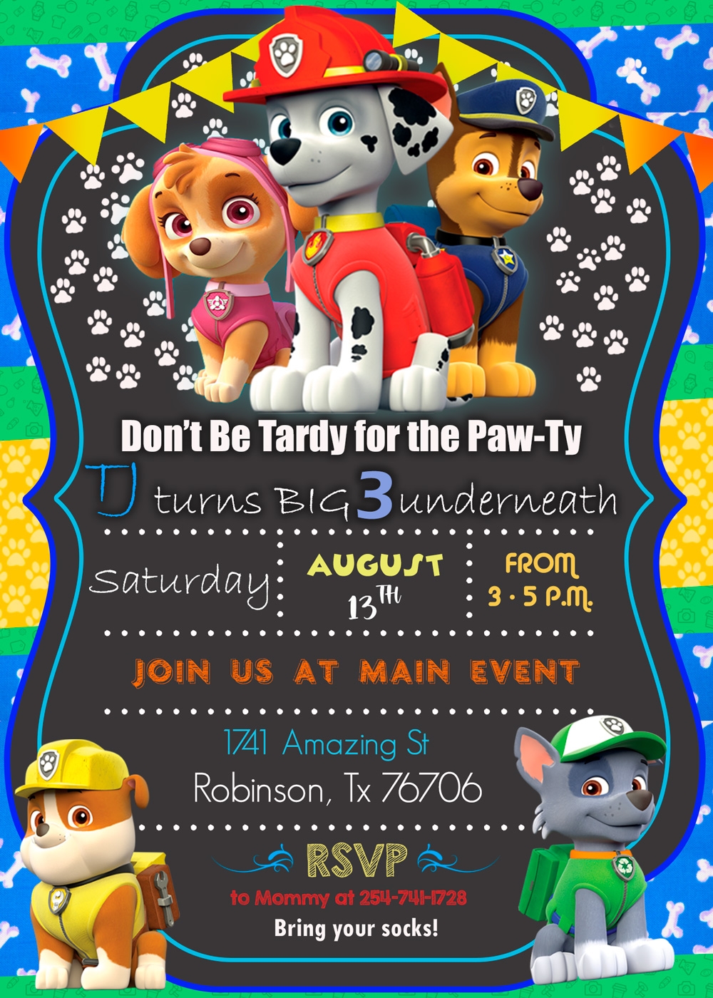 free printable paw patrol invitations