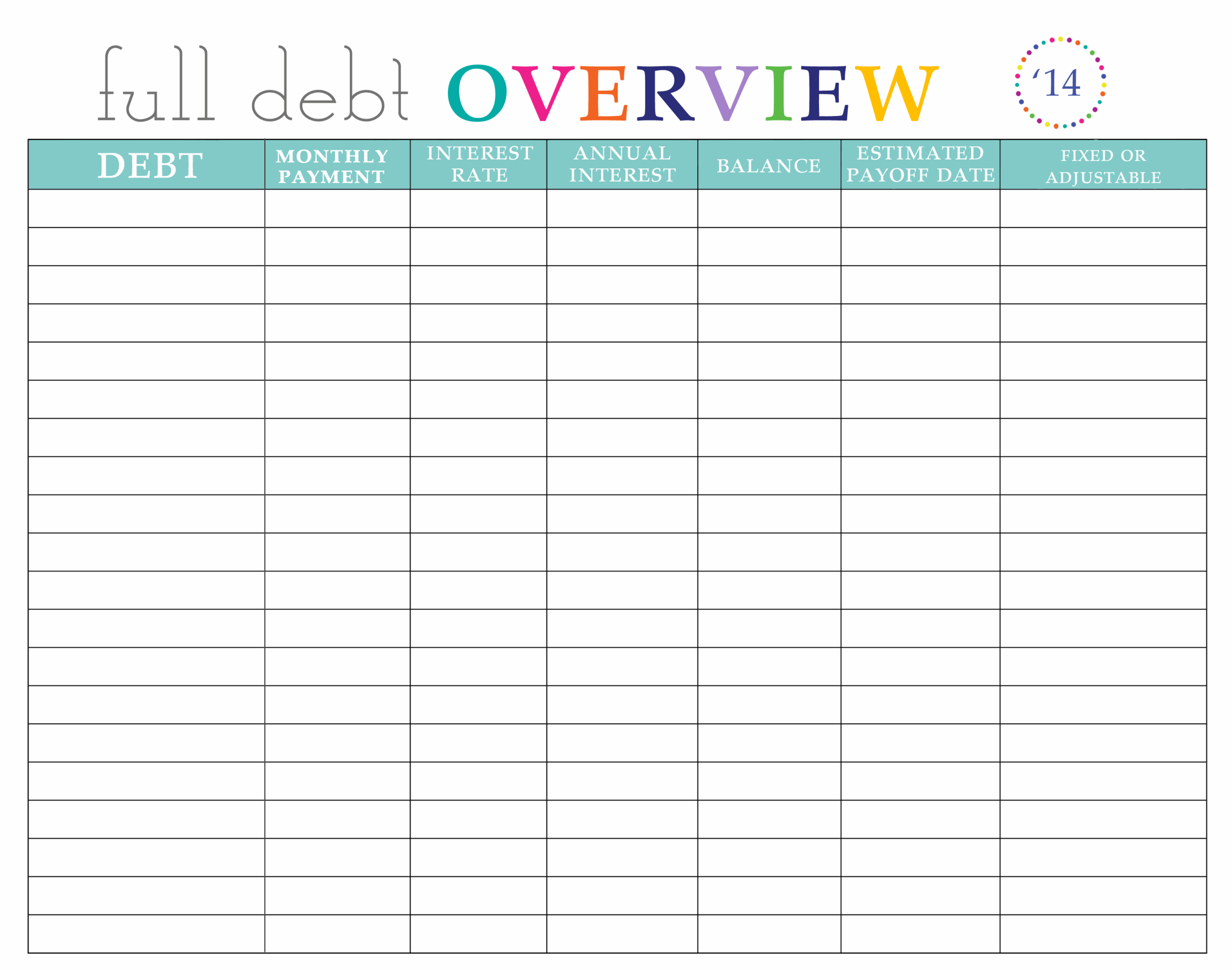 Paying Off Debt Worksheets Worksheets Library