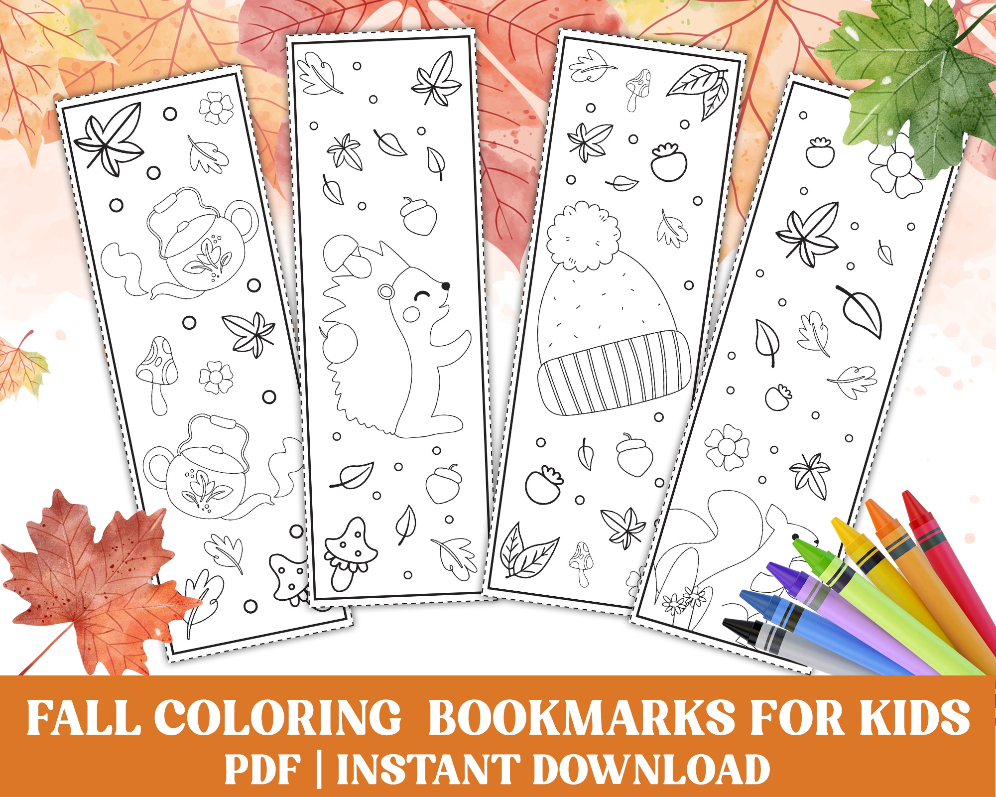 PDF Fall Bookmarks Color Your Own Printable Bookmark Templates For Coloring Made By Teachers