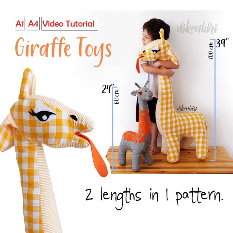 PDF Giraffe Toy Sewing Pattern Stuffed Animal Gift Printable 24 