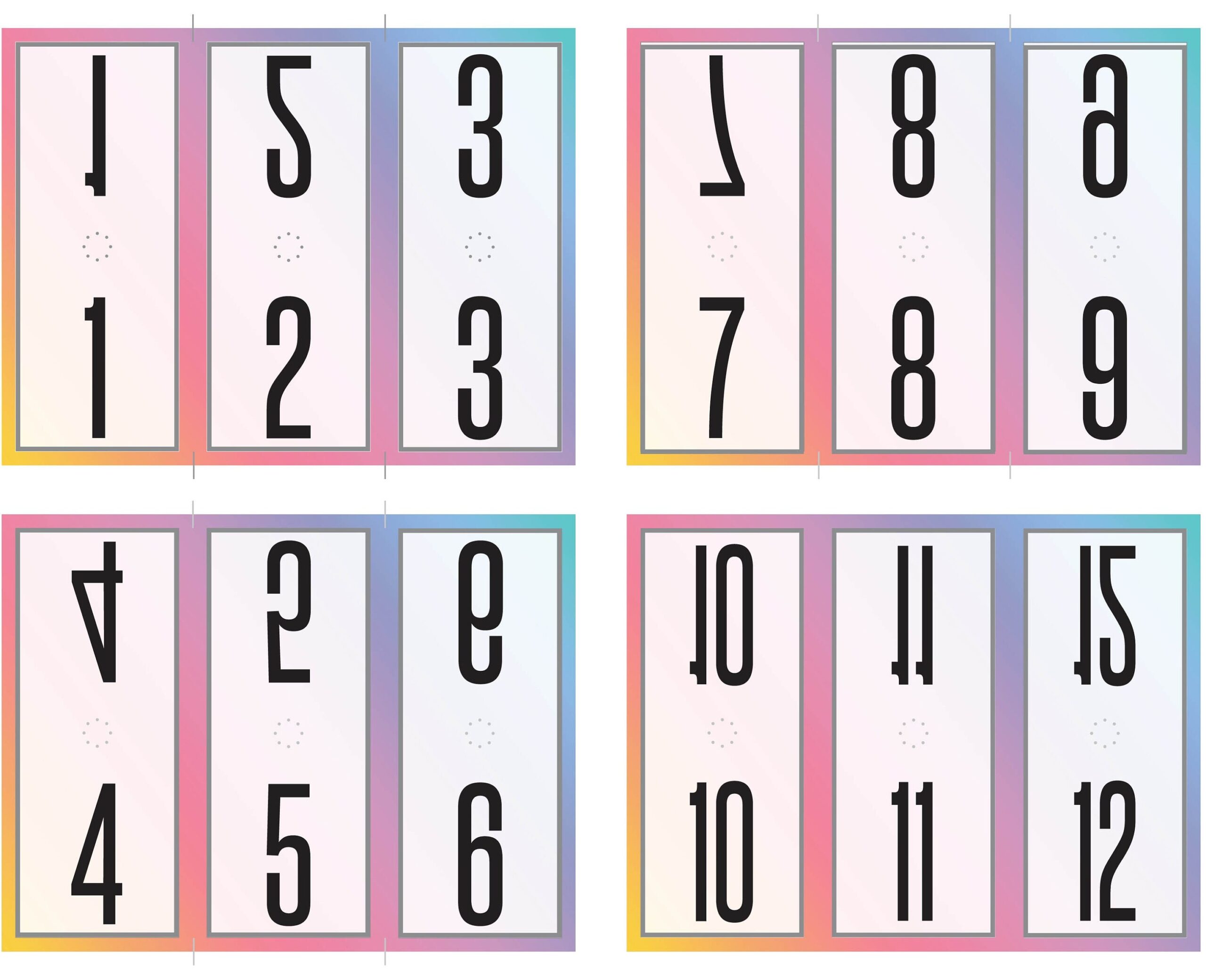 PDF Numbers 1 99 Online Sale Printable Clothing Live Sale Reverse Number Tags Gradient Rainbow Etsy