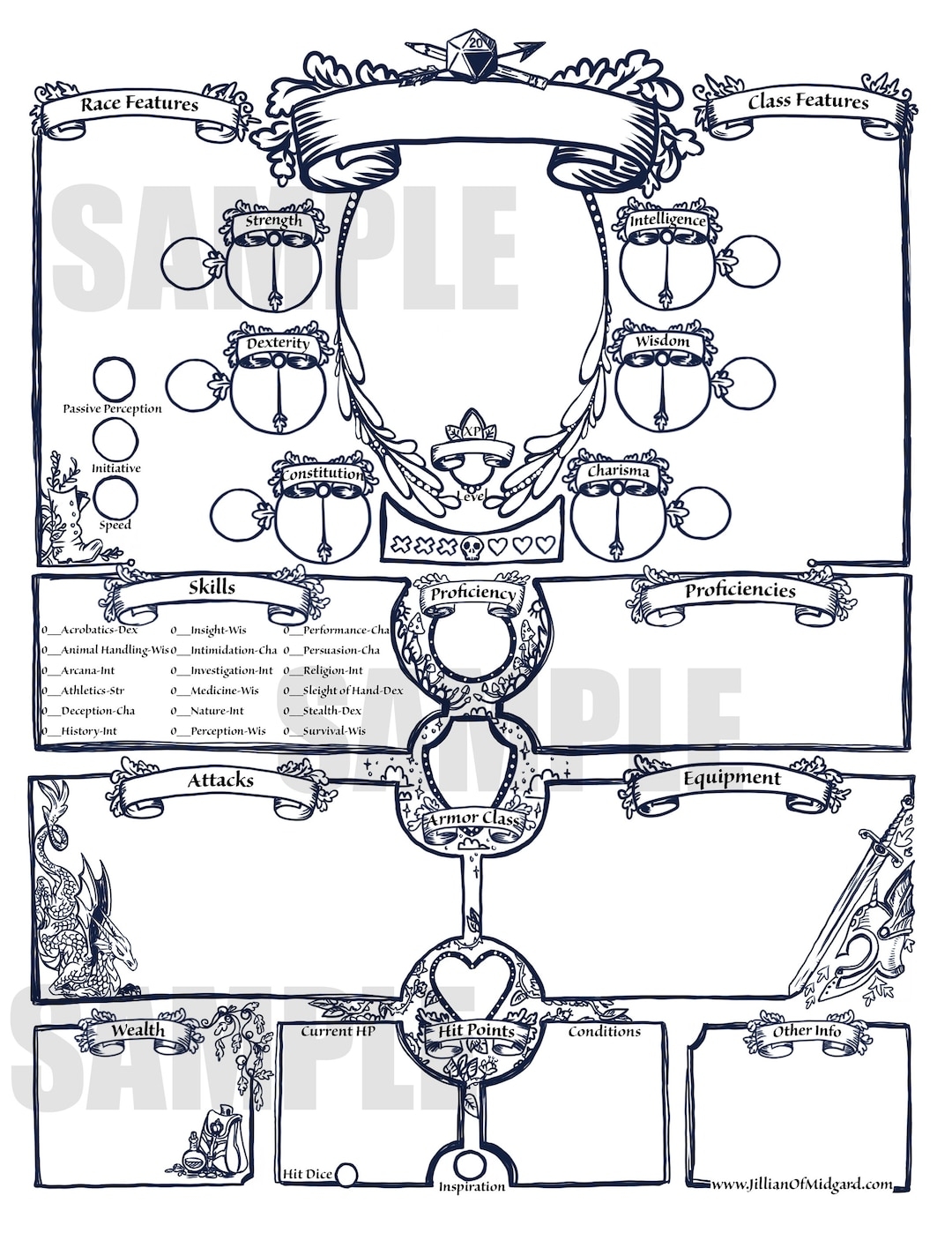 PDF Printable Dungeons U0026 Dragons 5th Ed Character Sheet Bundle Etsy New Zealand