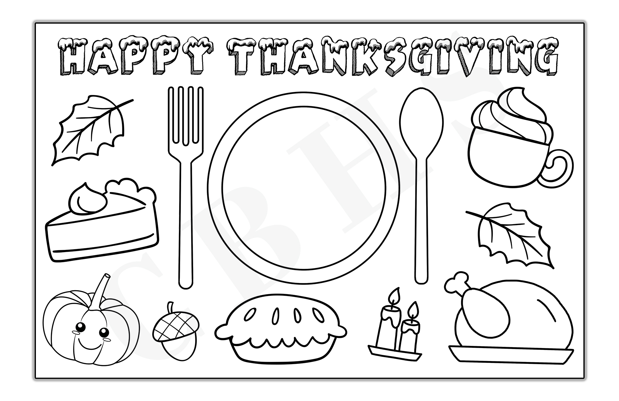 free printable thanksgiving coloring placemats