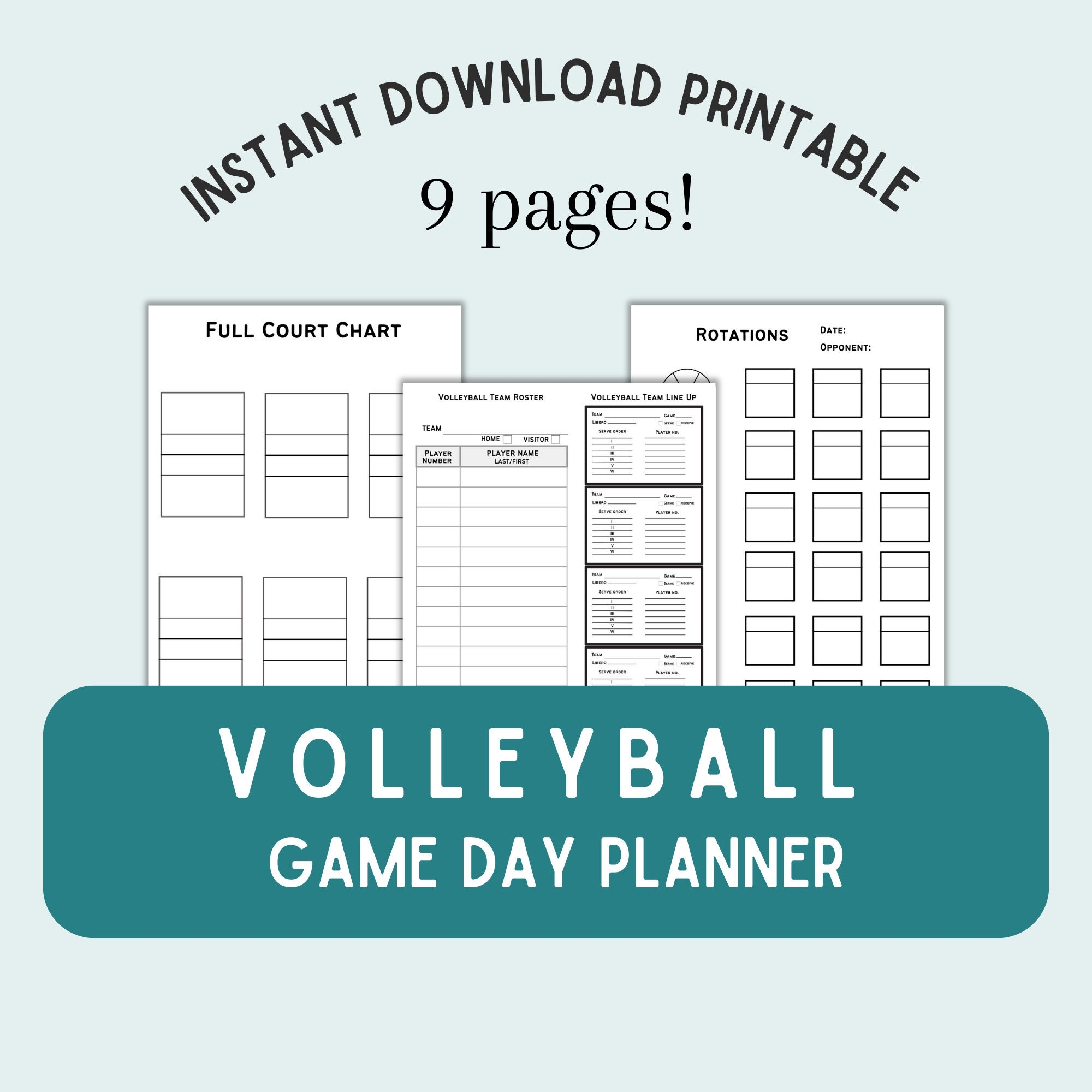 PDF Volleyball Game Day Planner Volleyball Planner Volleyball Forms Volleyball Line Up Sheets Volleyball Roster Volleyball Printable Etsy