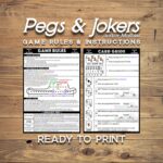 Pegs And Jokers Instructions Manual Easy To Understand Custom Graphics Printable Double Sided Etsy
