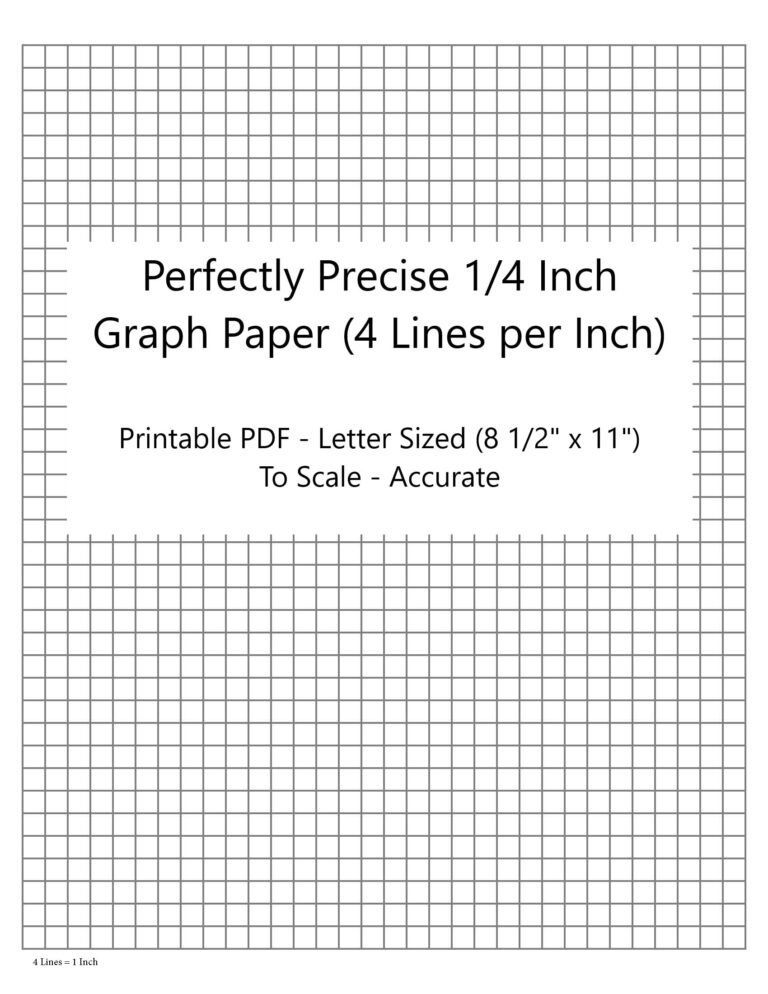 Perfectly Scaled And Precise Printable Graph Paper 4 4 1 4 Inch 4 Lines Per Inch 
