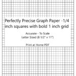 Perfectly Scaled And Precise Printable Graph Paper 4 4 1 4 Inch With 1 Inch Grid