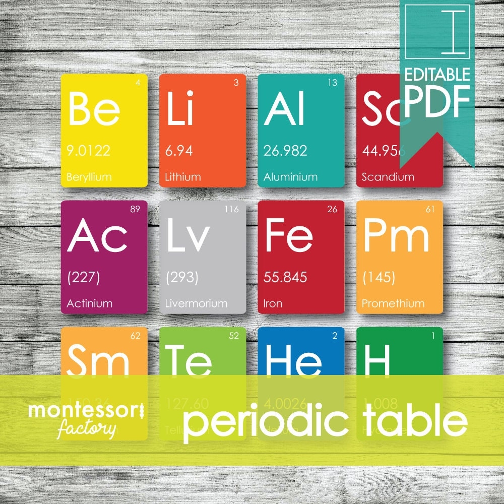 periodic table flash cards printable