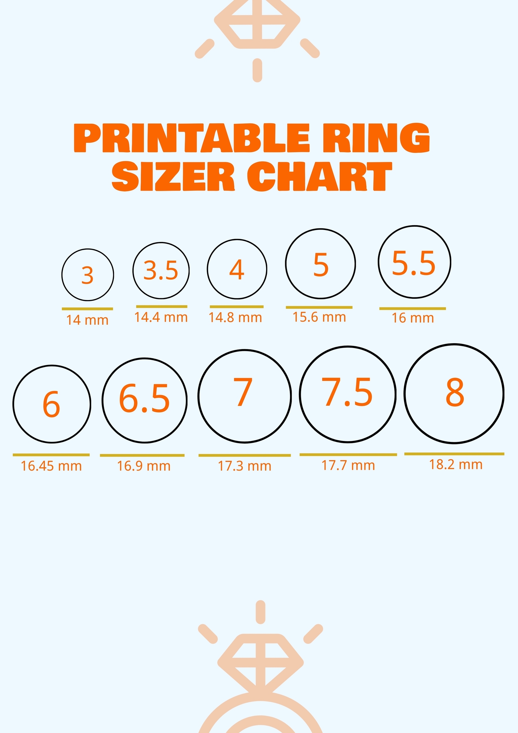 printable ring sizer strip