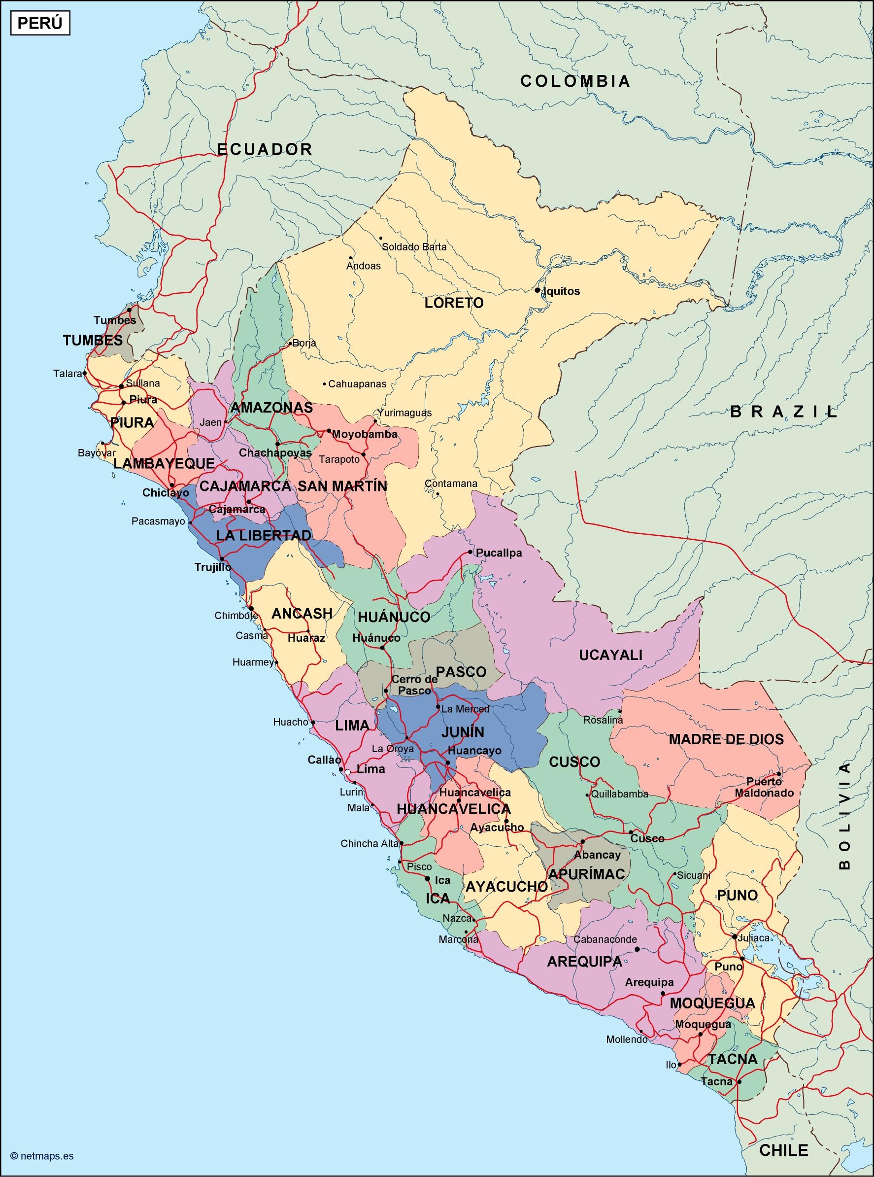 Peru Political Map