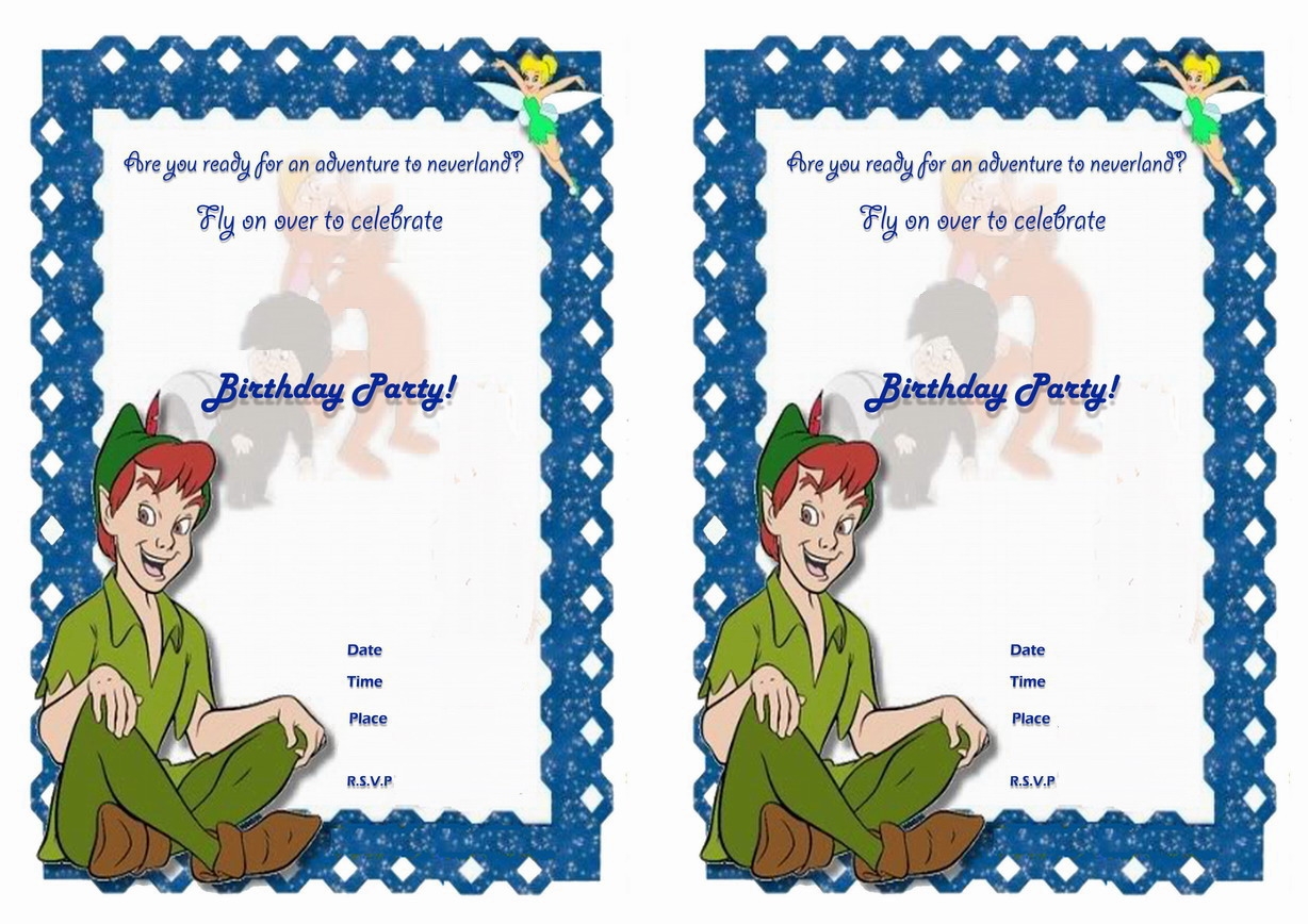Peter Pan Birthday Invitations Birthday Printable