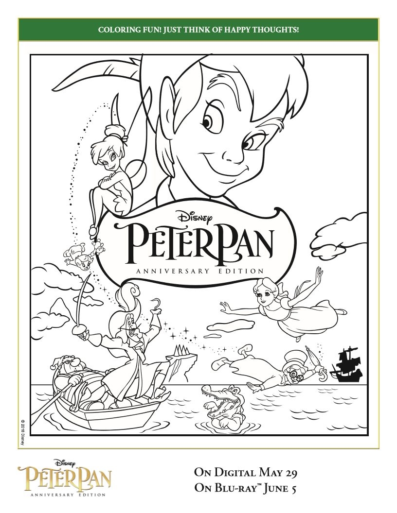 Peter Pan Coloring Page Free Printable From Disney