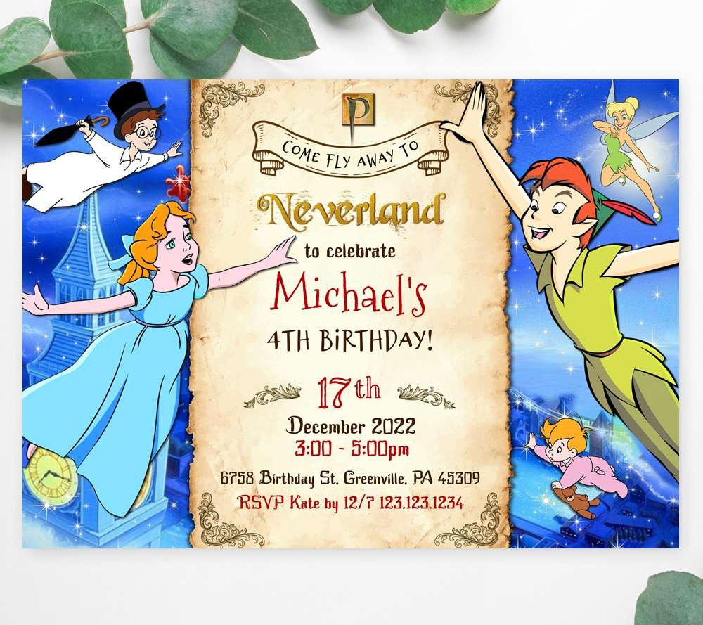 Peter Pan Invitation Edit Online Instant Download