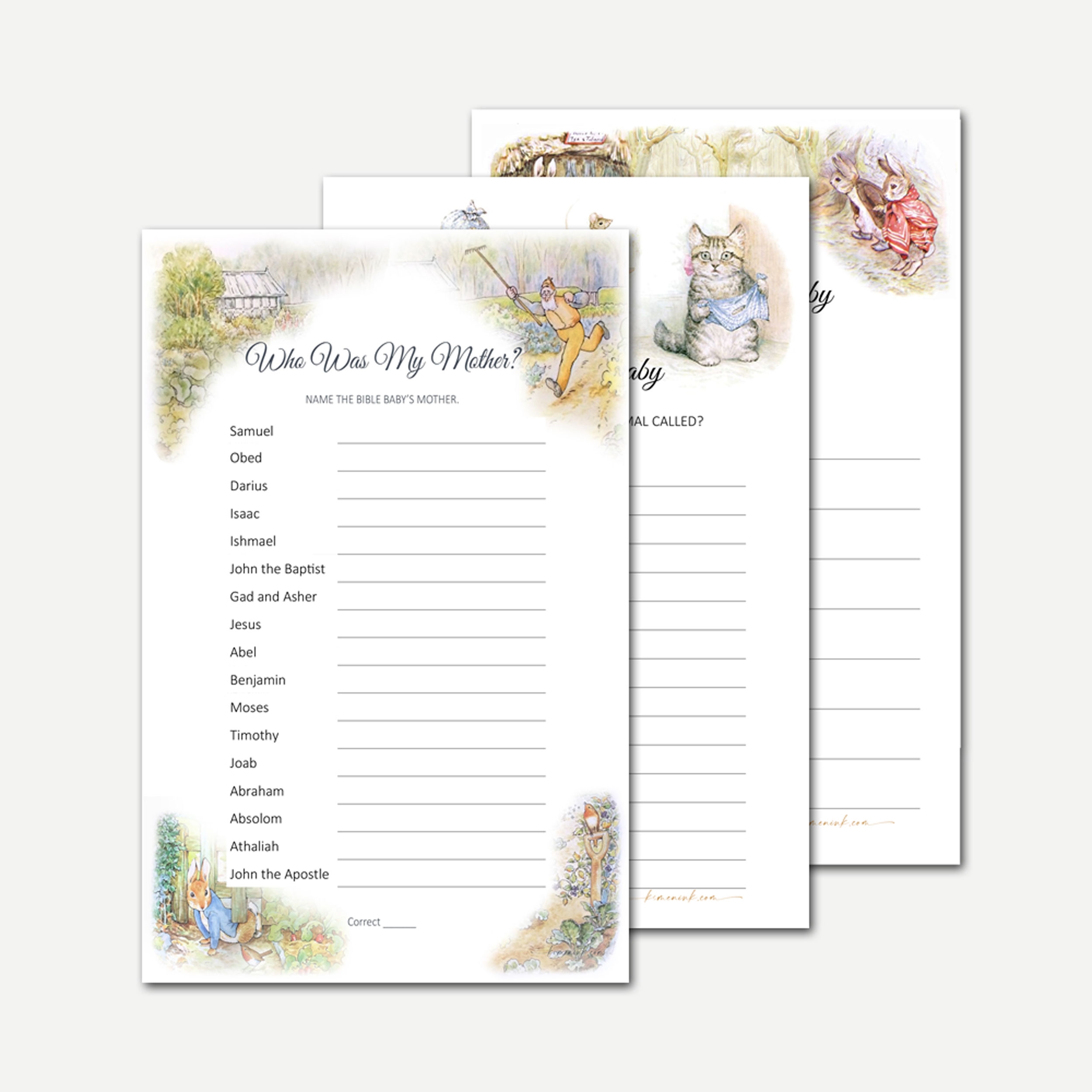 Peter Rabbit Baby Shower Games Printables Kimenink
