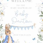 Peter Rabbit Baby Shower Sign