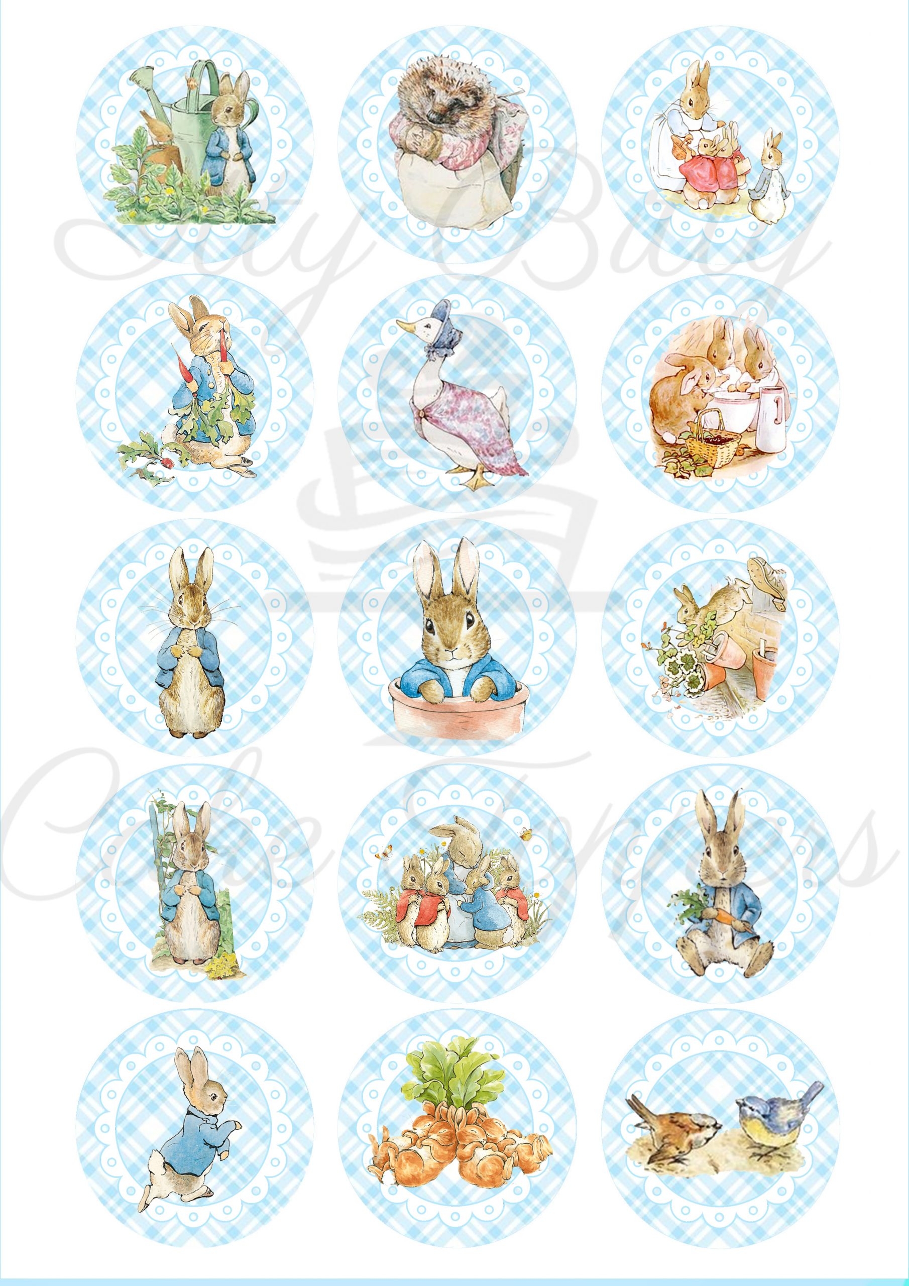 peter rabbit cake topper free printable