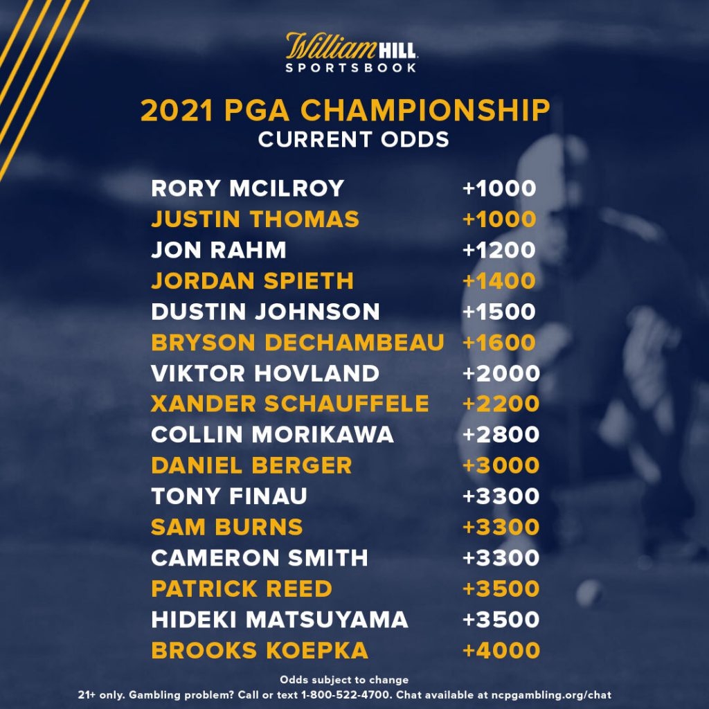 PGA Championship Odds McIlroy Thomas Co Favorites William Hill US The Home Of Betting