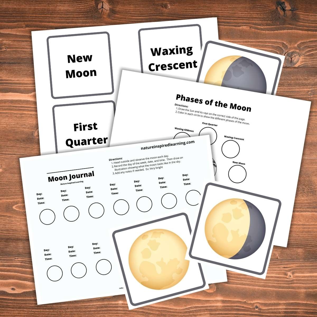 Phases Of The Moon Printables Nature Inspired Learning