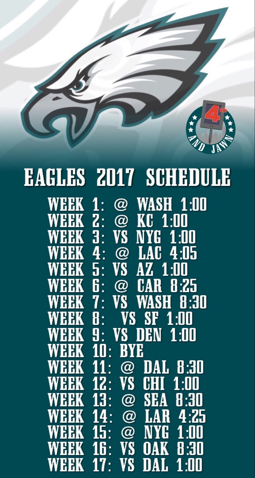 Philadelphia Eagles Schedule Philadelphia Eagles Printable Schedule Calendar Hexagon Patriots Office Supplies