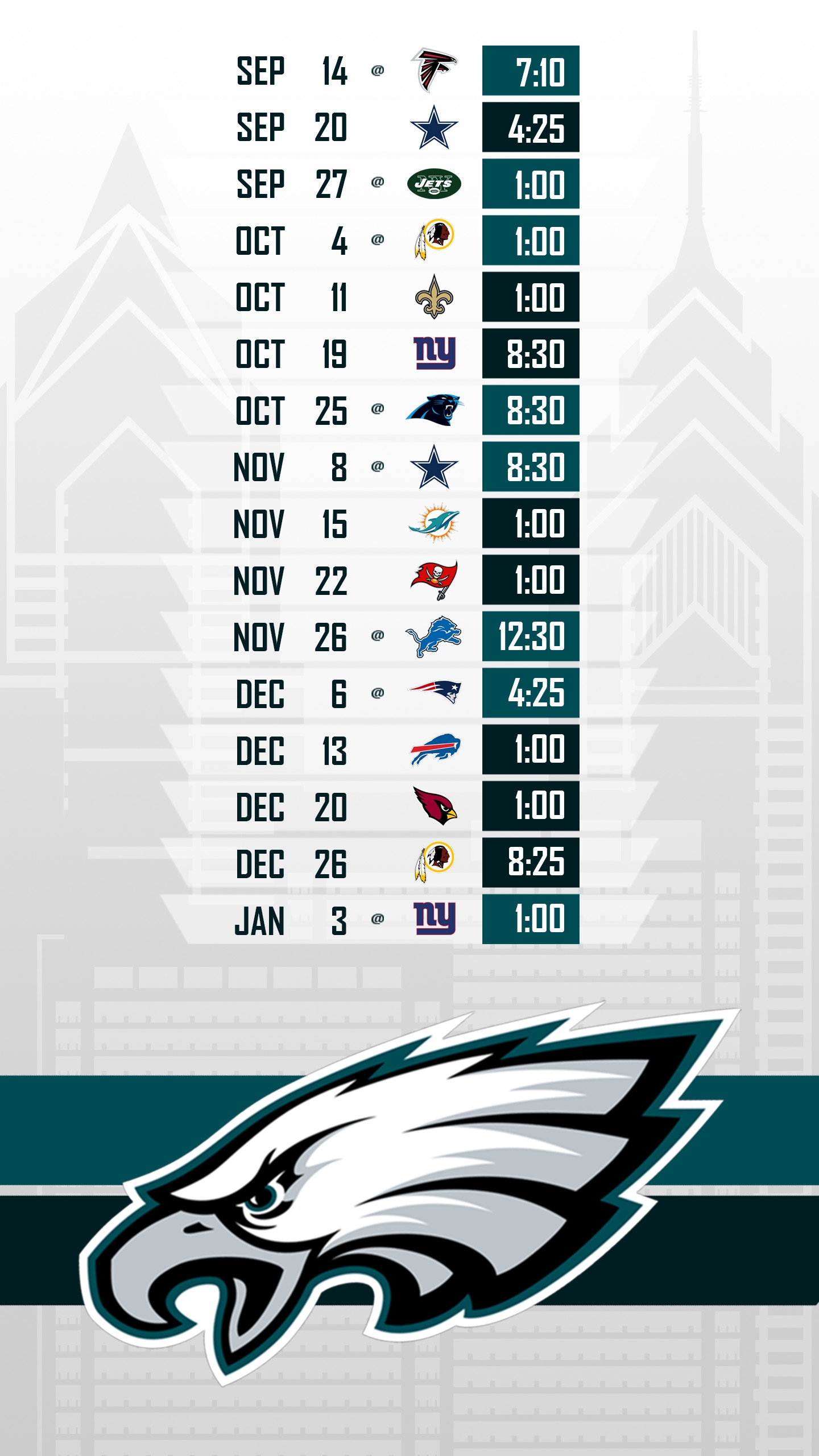 Philadelphia Eagles Schedule Philadelphia Eagles Printable Schedule Calendar Hexagon Patriots Office Supplies