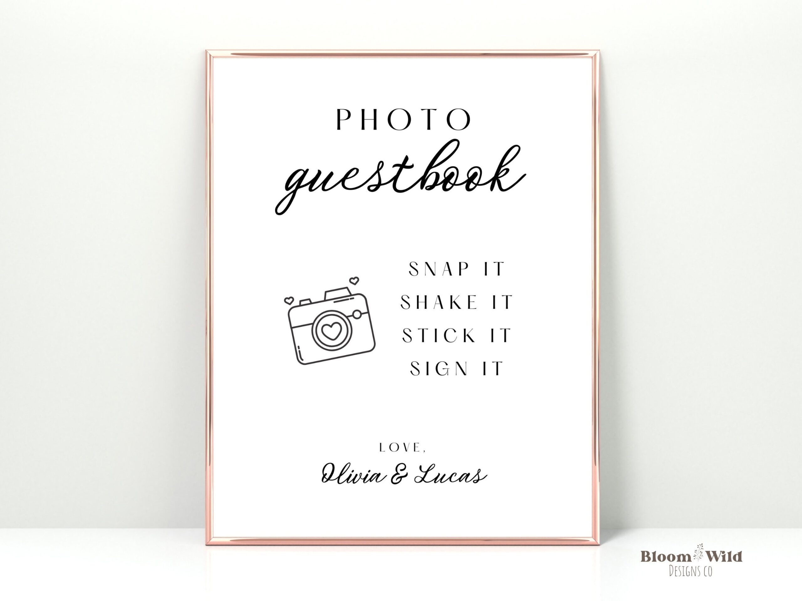 Photo Guestbook Sign Canva Polaroid Wedding Template Sign Canva Template Wedding Sign Snap It Leave A Photo Personalized Guestbook BW10 Etsy