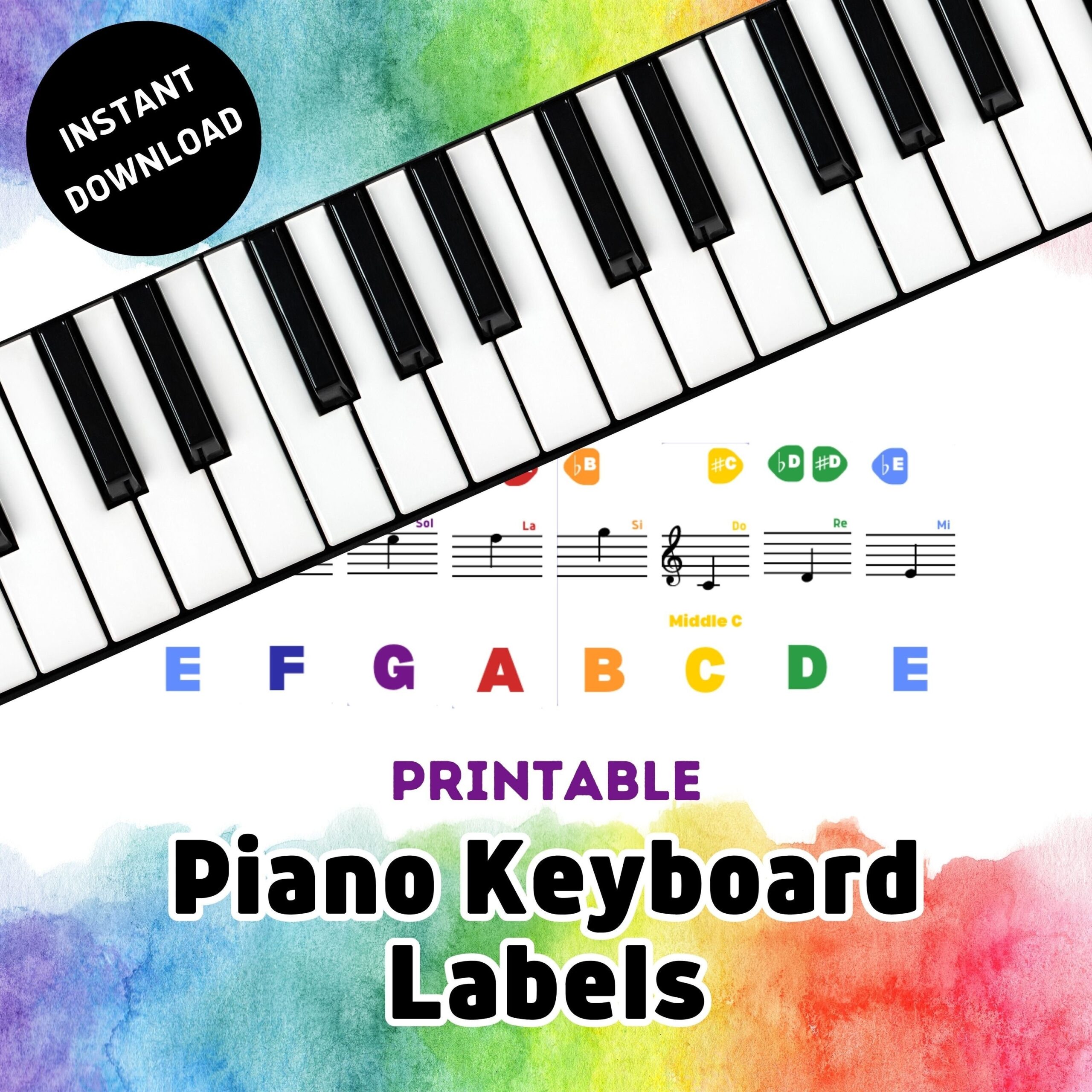 Piano Keyboard Labels Piano Stickers For Beginners Print Cut 