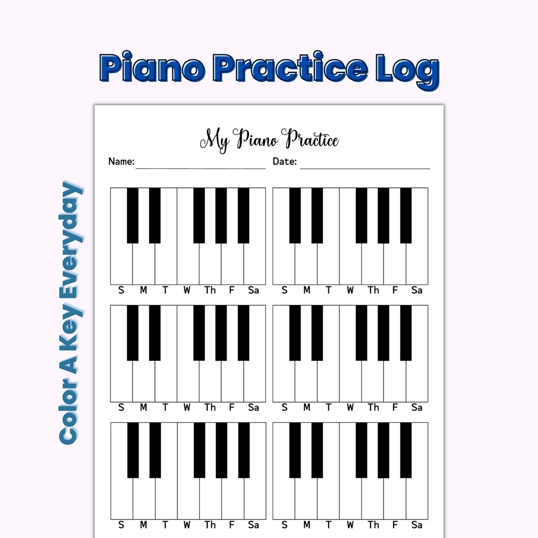 Piano Practice Chart Music Practice Log Music Practice Tracker Habit Tracker Piano Student Gift Piano Planner Piano Practice Journal Etsy