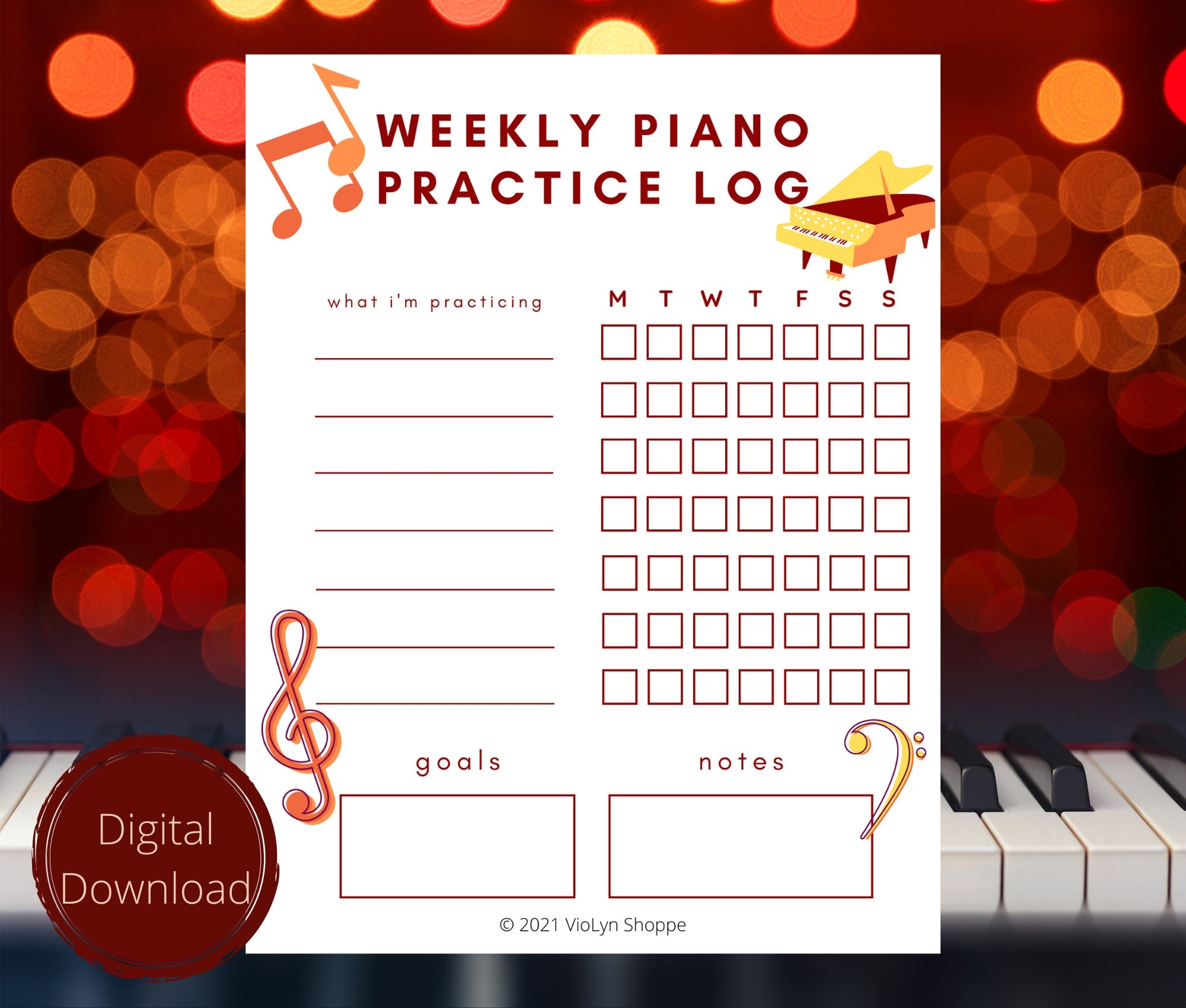music practice chart printable free