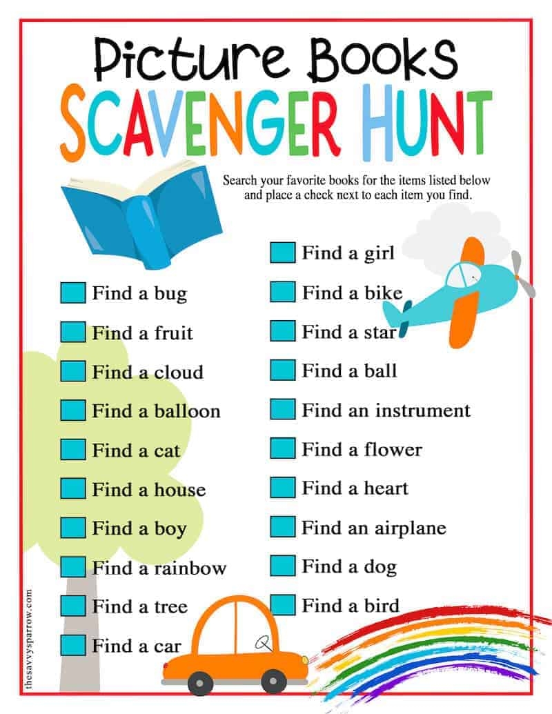 library scavenger hunt printable