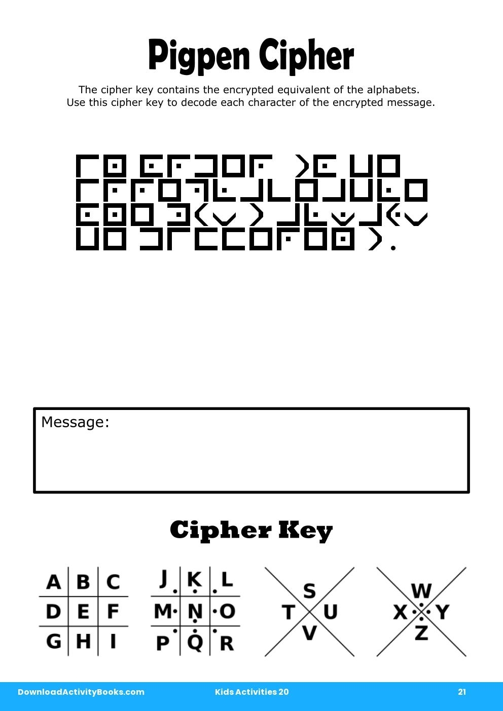 Pigpen Cipher In Kids Activities 20 Pigpen Cipher In Kids Activities 20