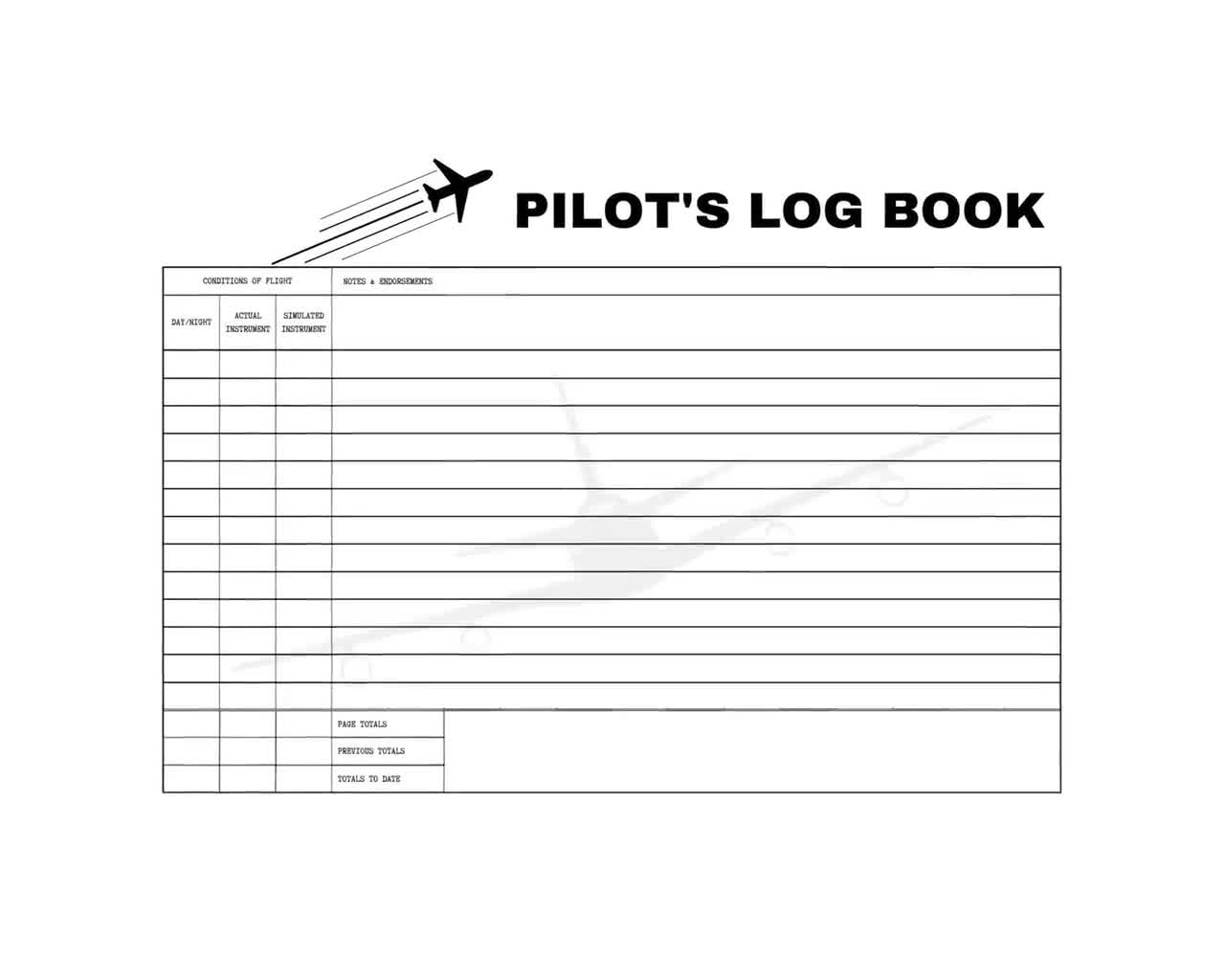 Pilot Flight Log Book Digital Flight Log Book Digital Aviation Logbook Electronic Pilot Logbook