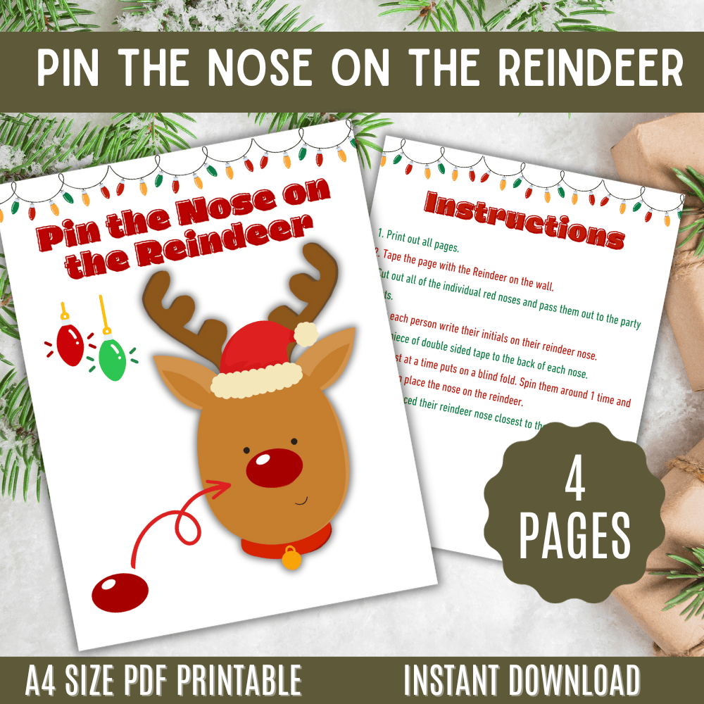 Pin The Nose On The Reindeer Game Flour On My Face