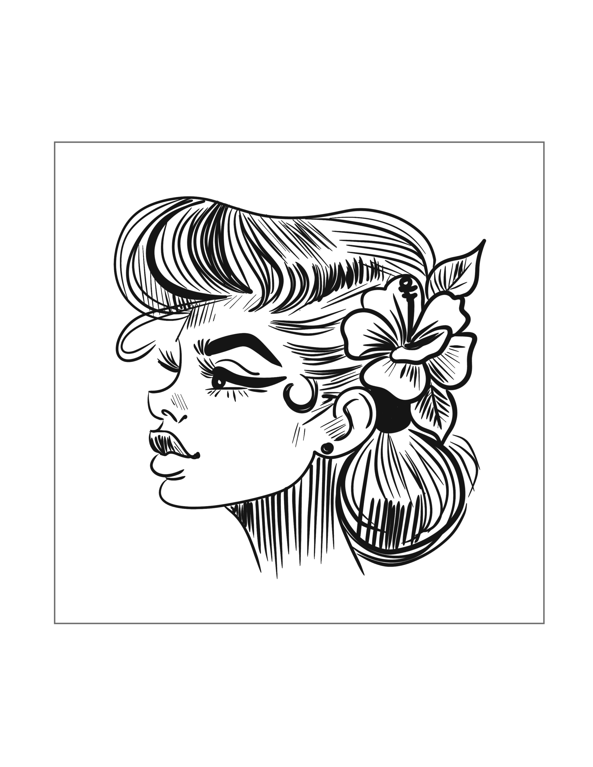 printable pin up girl coloring pages